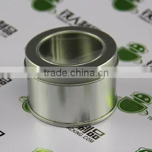 Round Tin Can With Clear Window thumbnail-1
