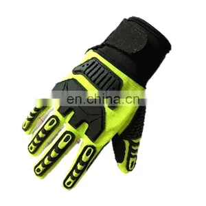 Hi-Vis Cotton Chore Palm TPR Knuckle Resistant Protection Drilling Gas Work Oilfield Impact Gloves thumbnail-4