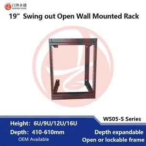 Factory Manufacturing 2post Wall Mount Open Frame Swing Out Network Racks 19