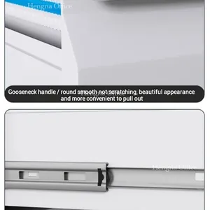 Steel Suspension Filing Cabinet A4/Foolscap for Corporate HR Departments | 4-Drawer Lockable Archival Cupboard | Grey & White thumbnail-4