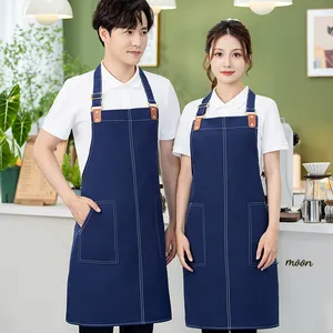 Bulk Custom Branding Waterproof Slide-Buckle Apron Breathable Polyester 5 Colors for Cleaning Kitchen Usage Chef's Bib Waist thumbnail-2