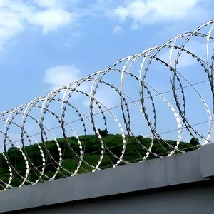 Factory Direct Sale Stainless Steel Concertina Razor Blade Barbed Wire Coil for Secure Fence thumbnail-2