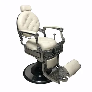 Beauty Hair Salon White Barber Chair Modern Tufted Button Design Hairdresser Chair thumbnail-5