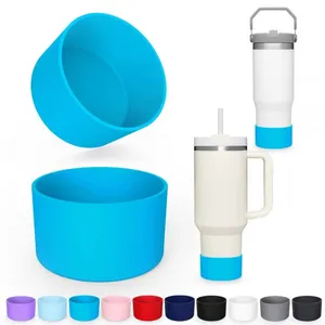 Silicone Protective Boot 7.5cm 9cm, Anti-Slip Heat Resistant Water Bottle Sleeve Bottom Protector for Tumblers & Sports Cups thumbnail-3