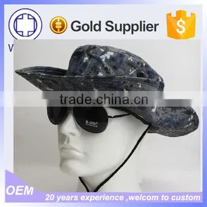 Blue Camo Wholesale Bucket Hars And Caps / Custom Bucket Hat With String thumbnail-1