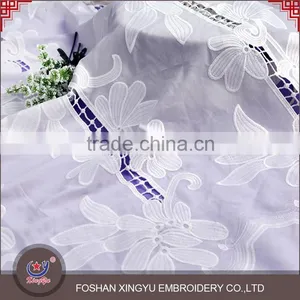 New Arrival 125-130cm Chemical Lace Embroidery Fabric in White for Women Wedding Dress With a Light Texture Supplier's Choice thumbnail-3
