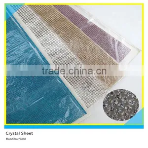 24x40cm Clear Pink Hot Fix Rhinestone Sheet Crystal Diamond Pointback Hotfix Rhinestone Mesh thumbnail-6