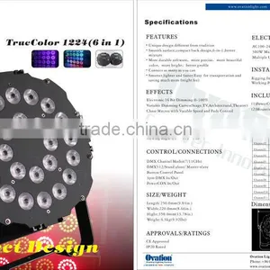 DMX Effect Auto Control System Stage LED Par Light 24x12W 6in1 RGBWA UV Slim LED Flat Par Light Stage Lighting thumbnail-2