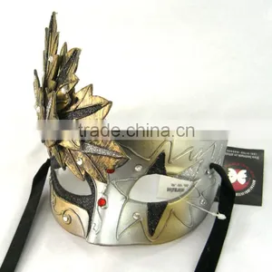 Gorgeous~ Anne Black Venetian Metal Masquerade Mask With Crystals Silver Venetian Masquerade Mask thumbnail-2