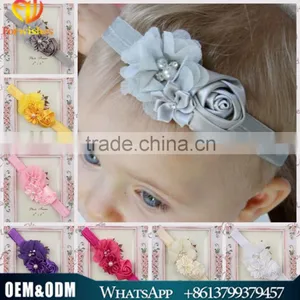 2016 Baby Girl Hair Accessories Various Flower Elastic Headband for Kids Handmade Baby Headbands thumbnail-1