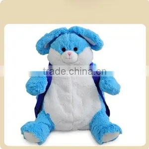 Plush Rabbit Backpack With Coral Fleece Blanket/ Cute Plush Pig Backpack With Coral Fleece Blanket thumbnail-1