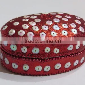 Handcrafted Trinket Oval Box Antique Jewelry thumbnail-1