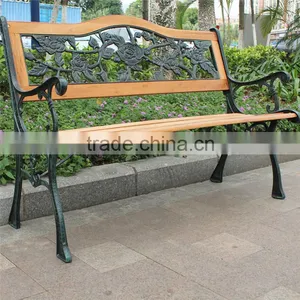 Casual Park Outdoor Wood Slats For Cast Iron Garden Bench thumbnail-4