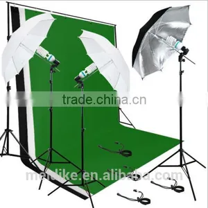 Photo Studio Background Support Lighting Kit 3 Backdrops Umbrella Continuous UK Standard thumbnail-1