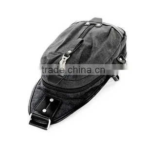 Leisure Style Canvas Leather Material Men Chest Bag thumbnail-5