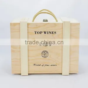 New Arrive Pine Wood Wine Box Wooden Wine Box 4 Bottles Accept Custom thumbnail-6