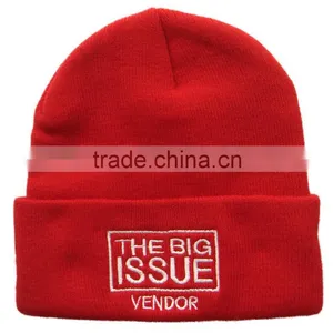 Wholesale Fashionable Good Quality Cheap Red Knitted Hat thumbnail-1