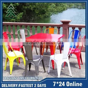 Black Red Green Metal Dining Chairs for Sale thumbnail-6