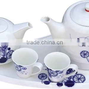 1.2L Capacity OEM Printing High Temperature Ceramic Tea Sets With Cups and Teapot thumbnail-1