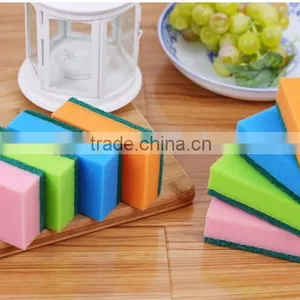 Custom Wholesale Promotional Kitchen Cleaning Non-abrasive Nylon Green Dish Non-scratch Sponge Scouring thumbnail-2