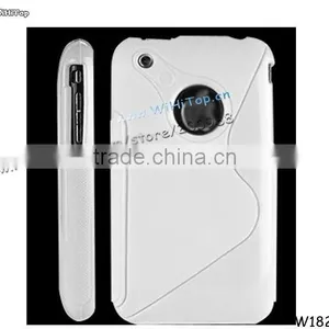 White Color.S Line Shape TPU Skin Back Cover for IPhone 3G/3Gs thumbnail-1