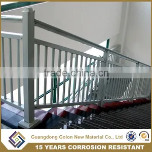 Aluminum Material and Flooring Mounted Modern Metal Stair Railings thumbnail-3