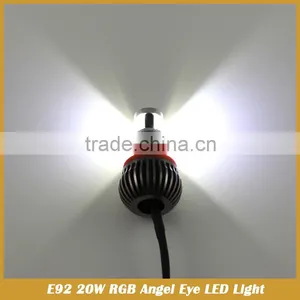 E92 H8 RGB Multi-Color 20W LED Angel Eyes Halo Ring Light Bulbs thumbnail-4