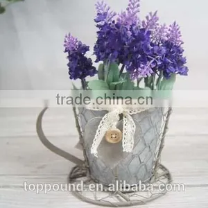 Cup and Saucer Decorative Metal Flower Pot thumbnail-3