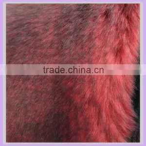 100% Acrylic Faux Fur Textile Fabric for Clothing Tip Print Red thumbnail-2