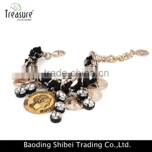 Handmade Gold Plating Alloy Cion Shape Charm Bracelet Jewelry for Women Wholesale 2016 thumbnail-3
