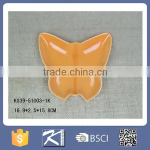Kinsheng Butterfly Shape Beautiful Colorful Ceramic Plates Wholesale thumbnail-3