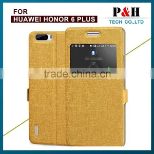 Luxury View Window Case PU Leather Flip Cases With Stand for Huawei Honor 6 Plus thumbnail-5