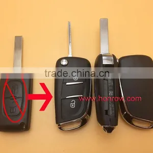 High Quality Citroen 2 Button Modified Remote Key Blank With HU83 407 Blade -- With Battery Place (No Logo) thumbnail-1