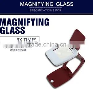 Click Me! 3X Times 9 LED LightsFolding Handheld Magnifier With Acrylic Lens thumbnail-1