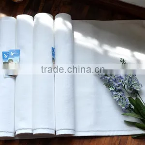 Rectangle Thickness Cotton Fabric Hotel Used White Custom Bath Mat thumbnail-6