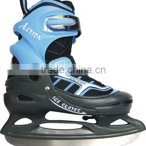 Wholesale Adjustable Pvc Leather Pink Ice Hockey Skates thumbnail-1