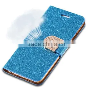 Bling Flip Shiny Diamond Deluxe Wallet Leather Cover Case for Iphone 6 Diamond Bling PU Leather Flip Cover thumbnail-2