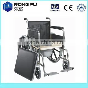 Hot Sale Commode Wheel Chair With Fixed Armrest Fixed Footrest thumbnail-1