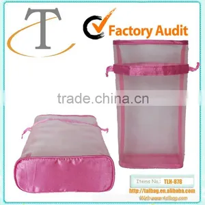 Hot Selling Promotional Nylon Mesh Pink Drawstring Bag thumbnail-1