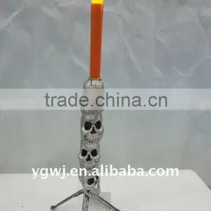 Skull Lighted Candle Holder Halloween thumbnail-1