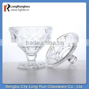 LongRun 2015 New Design Personalized Embossed Pattern Glass Candy Dish thumbnail-1