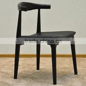 Replica Hans Wegner Elbow Chair With Faux Leather Seat thumbnail-1