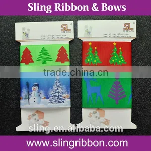 Printed Grosgrain Ribbon On Card For Christmas thumbnail-1