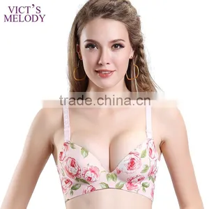 One Piece Seamless Bra With Flower Printing thumbnail-1