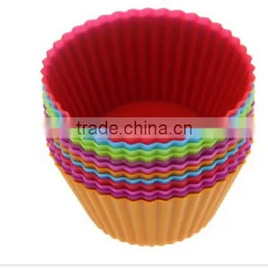 Silicon Cake Cups / Silicone Cake Baking Cup Set Kitchen Craft Tool Colorful Round Shape thumbnail-3