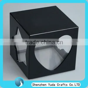 Fabrication Black Acrylic Box With Laser Cut Shapes, Plexiglass Small Display Box Customize thumbnail-1