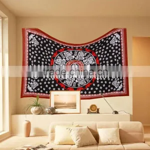 Twin Size Lord Ganesha With Lotus Flower Mandala Holy Wall Art Bohmian Hippie Ethnic Home Decorative Tapestry thumbnail-1