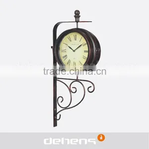 DEHENG Metal Antique Double Side Outdoor Wall Clock thumbnail-2