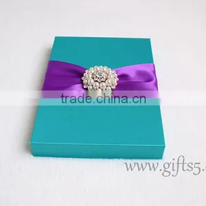 Elegant Navy Blue Wedding Invitation Boxes thumbnail-5
