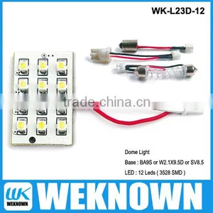 12LED 3528SMD Make Led Dome Light BA9S Car Led Light Car Dome Light Series 12v Led Ceiling Dome Light thumbnail-1